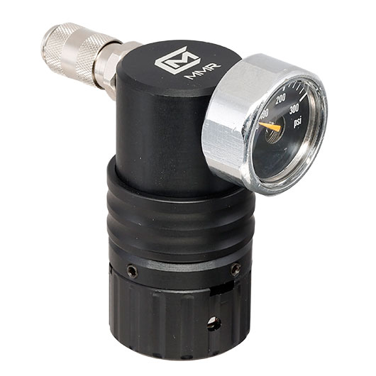 Mancraft MMR HPA Regulator m. seitlicher 4 mm EU Schnellkupplung / Druckmanometer schwarz Bild 2