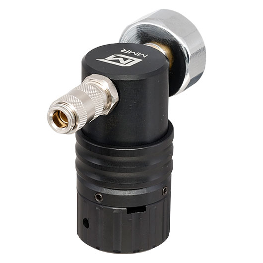 Mancraft MMR HPA Regulator m. seitlicher 4 mm EU Schnellkupplung / Druckmanometer schwarz Bild 3