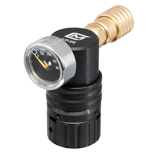 Mancraft MMR HPA Regulator m. seitlicher US Schnellkupplung / Druckmanometer schwarz Bild 1