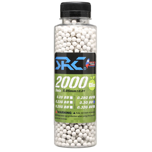 SRC High Precision Perfect Bio BBs 0,30g 2.000er Flasche weiss