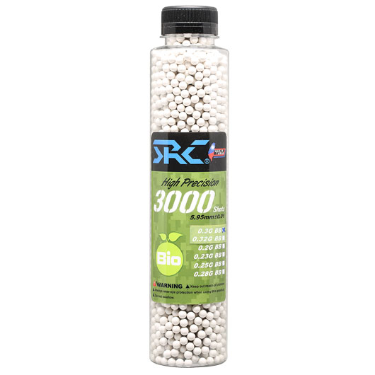 SRC High Precision Perfect Bio BBs 0,30g 3.000er Flasche weiss