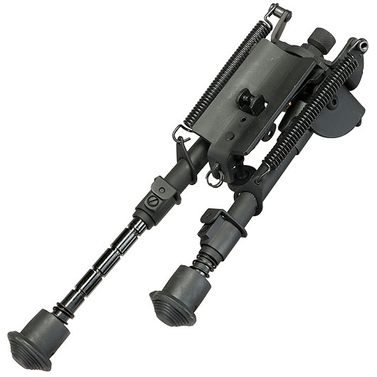 Double Bell Tactical Zweibein mit Gummif��e und 20 - 22mm- / Sniper-Halterung schwarz - Short-Version Bild 5