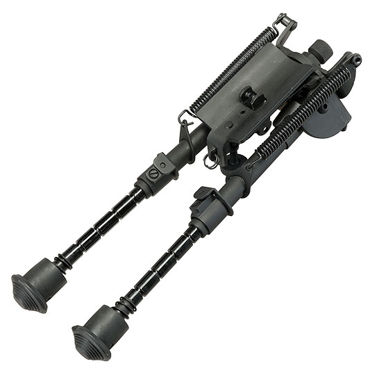Double Bell Tactical Zweibein mit Gummif��e und 20 - 22mm- / Sniper-Halterung schwarz - Short-Version Bild 7