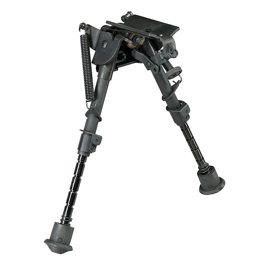Double Bell Tactical Zweibein mit Gummif��e und 20 - 22mm- / Sniper-Halterung schwarz - Short-Version Bild 9