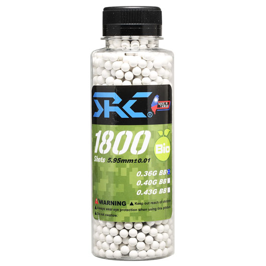 SRC High Precision Perfect Bio BBs 0,36g 1.800er Flasche weiss