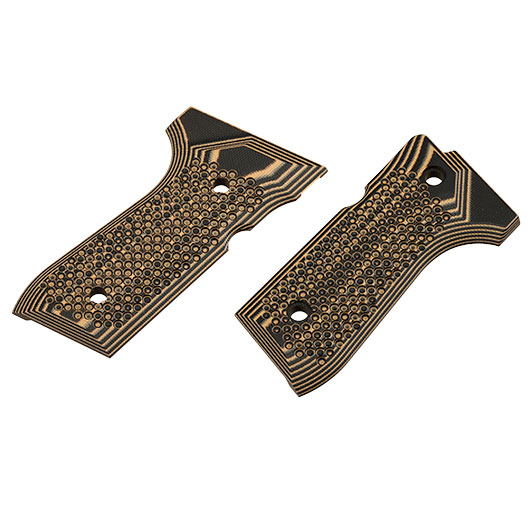SRC G10 CNC Ops Texture Griffschalen f. TM / WE / KLI / SRC / KJW M92 / M9 GBB Pistolen Flat Dark Earth