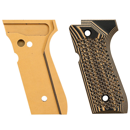 SRC G10 CNC Ops Texture Griffschalen f. TM / WE / KLI / SRC / KJW M92 / M9 GBB Pistolen Flat Dark Earth Bild 4