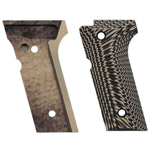 SRC G10 CNC Ops Texture Griffschalen f. TM / WE / KLI / SRC / KJW M92 / M9 GBB Pistolen grau Bild 4