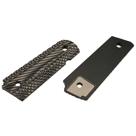 SRC G10 CNC Ops Texture Griffschalen f. TM / WE / KLI / SRC / KJW 1911 GBB Pistolen grau Bild 1