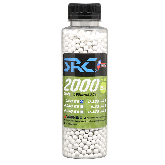 SRC High Precision Perfect Bio BBs 0,20g 2.000er Flasche weiss