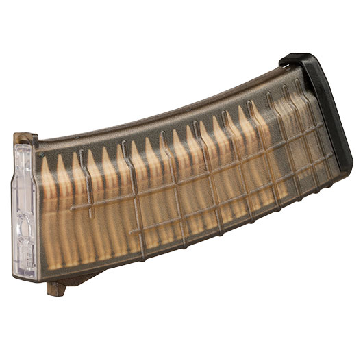 Cyma AK74 Bulgaria-Style Polycarbonate-Magazin Mid-Cap 150 Schuss rauch-transparent