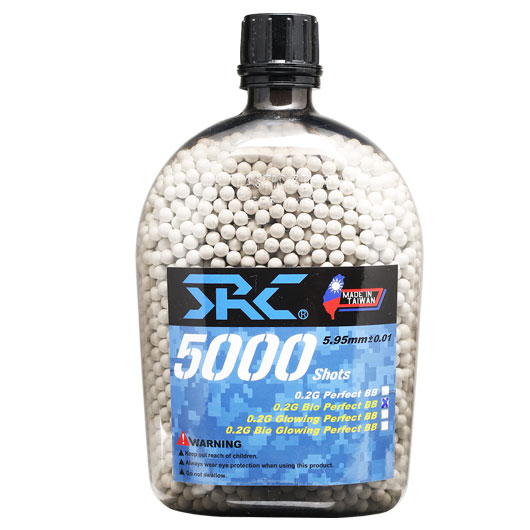 SRC High Precision Perfect Bio BBs 0,20g 5.000er Feldflasche weiss