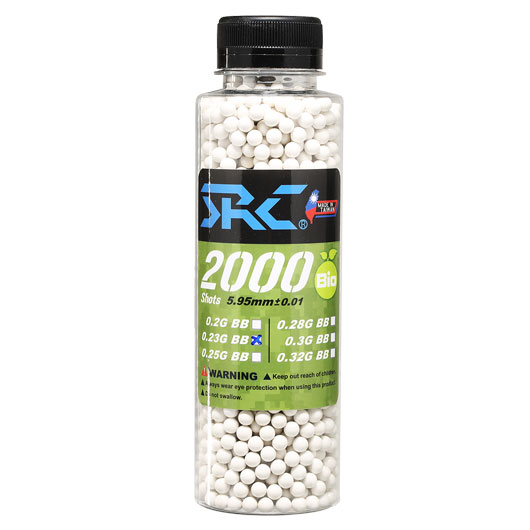 SRC High Precision Perfect Bio BBs 0,23g 2.000er Flasche weiss