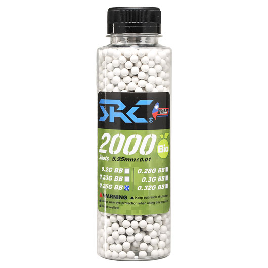 SRC High Precision Perfect Bio BBs 0,25g 2.000er Flasche weiss