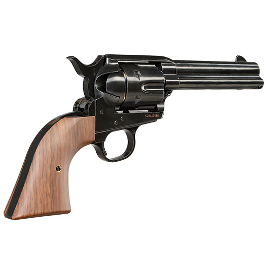 King Arms Colt SAA .45 Peacemaker 4 Zoll Revolver Gas 6mm BB Electroplating Black Bild 7