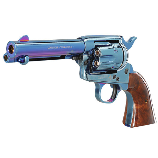 King Arms Colt SAA .45 Peacemaker 4 Zoll Revolver Gas 6mm BB stahlblau