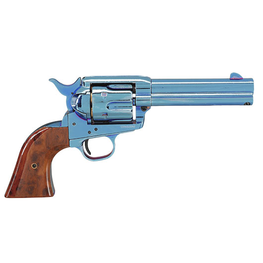 King Arms Colt SAA .45 Peacemaker 4 Zoll Revolver Gas 6mm BB stahlblau Bild 4