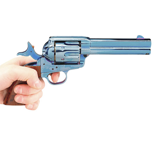 King Arms Colt SAA .45 Peacemaker 4 Zoll Revolver Gas 6mm BB stahlblau Bild 5