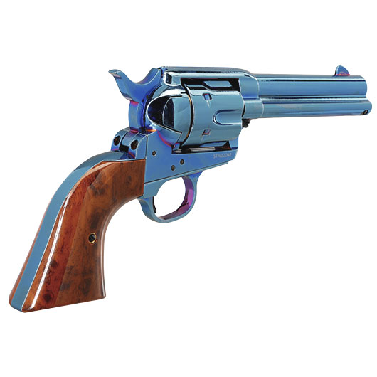 King Arms Colt SAA .45 Peacemaker 4 Zoll Revolver Gas 6mm BB stahlblau Bild 7