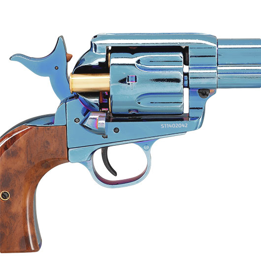 King Arms Colt SAA .45 Peacemaker 4 Zoll Revolver Gas 6mm BB stahlblau Bild 9