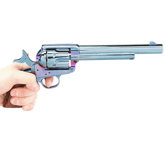 King Arms Colt SAA .45 Peacemaker 6 Zoll Revolver Gas 6mm BB stahlblau Bild 5