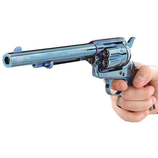 King Arms Colt SAA .45 Peacemaker 6 Zoll Revolver Gas 6mm BB stahlblau Bild 6