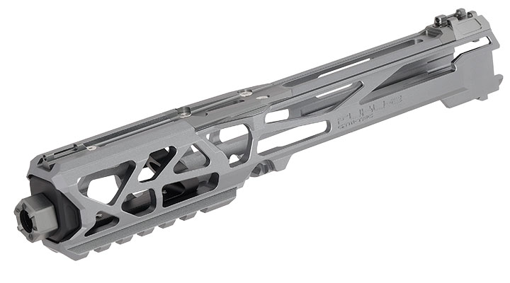 CTM Airsoft CNC Aluminium FUKU-2 Upper Receiver Kit Skeleton grau / schwarz f. Action Army AAP-01/C GBB Pistolen