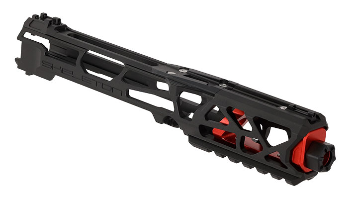 CTM Airsoft CNC Aluminium FUKU-2 Upper Receiver Kit Skeleton schwarz / rot f. Action Army AAP-01/C GBB Pistolen Bild 1
