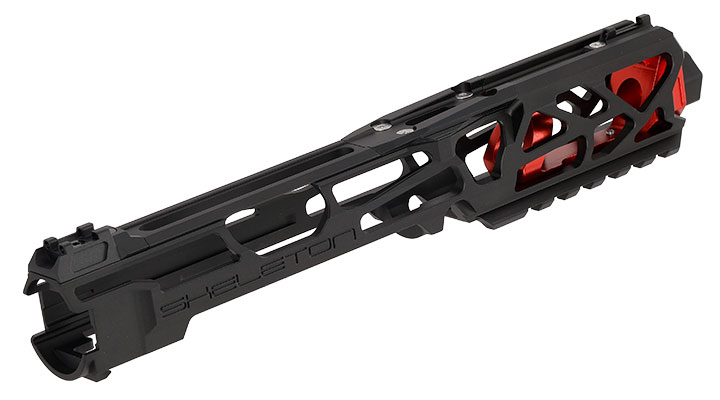 CTM Airsoft CNC Aluminium FUKU-2 Upper Receiver Kit Skeleton schwarz / rot f. Action Army AAP-01/C GBB Pistolen Bild 2
