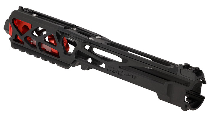 CTM Airsoft CNC Aluminium FUKU-2 Upper Receiver Kit Skeleton schwarz / rot f. Action Army AAP-01/C GBB Pistolen Bild 3