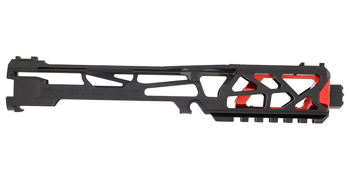 CTM Airsoft CNC Aluminium FUKU-2 Upper Receiver Kit Skeleton schwarz / rot f. Action Army AAP-01/C GBB Pistolen Bild 5