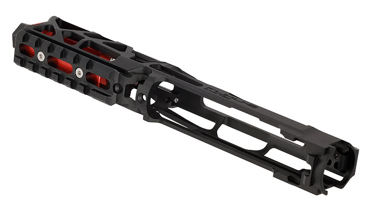CTM Airsoft CNC Aluminium FUKU-2 Upper Receiver Kit Skeleton schwarz / rot f. Action Army AAP-01/C GBB Pistolen Bild 6