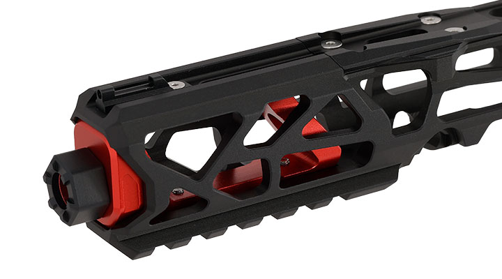 CTM Airsoft CNC Aluminium FUKU-2 Upper Receiver Kit Skeleton schwarz / rot f. Action Army AAP-01/C GBB Pistolen Bild 7