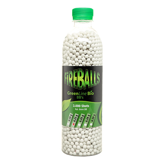 FireBalls Green Line Bio BBs 0,23g 3.000er Flasche weiss