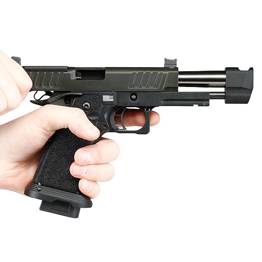 EMG Staccato 2011 P Comp Soc Vollmetall Hand Stippling Grip GBB 6mm BB schwarz - CNC Version Bild 11