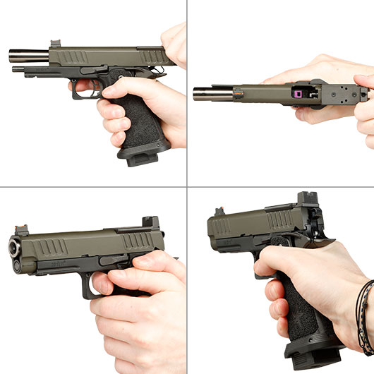 EMG Staccato 2011 P Vollmetall Hand Stippling Grip GBB 6mm BB schwarz - CNC Version Bild 8