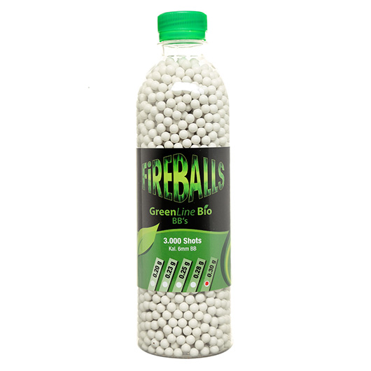 FireBalls Green Line Bio BBs 0,30g 3.000er Flasche weiss