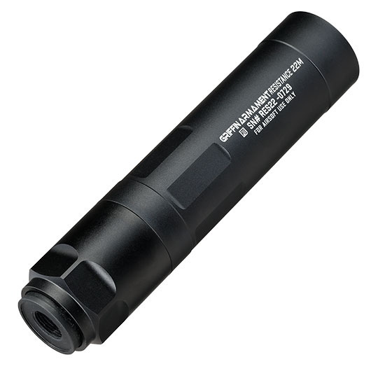 PTS Griffin Armament R22 Aluminium Modular Suppressor Taper Mount mit Stealth Stahl Flash-Hider 14mm- schwarz Bild 2