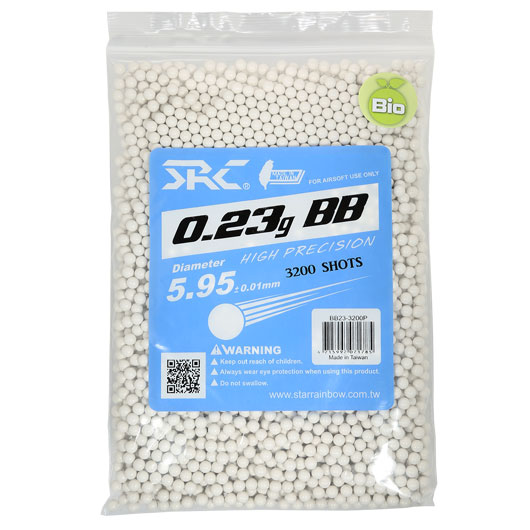 SRC High Precision Perfect Bio BBs 0,23g 3.200er Beutel weiss