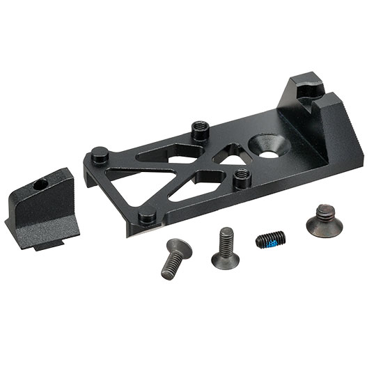 RWA CNC Aluminium RMR Sight Direkthalterung inkl. Visierung vorne schwarz f. TM Hi-Capa 5.1 GBB Serie