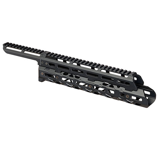 5KU CNC Aluminium Long M-LOK Tactical Handguard f. Tokyo Marui Saiga-12K GBB Shotgun schwarz Bild 1