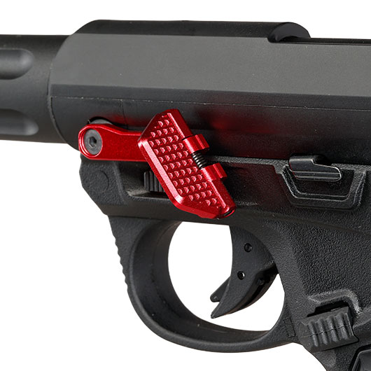 TTI Airsoft CNC Aluminium Folding Daumenauflage links f. AAP-01/C GBB Pistolen rot Bild 6
