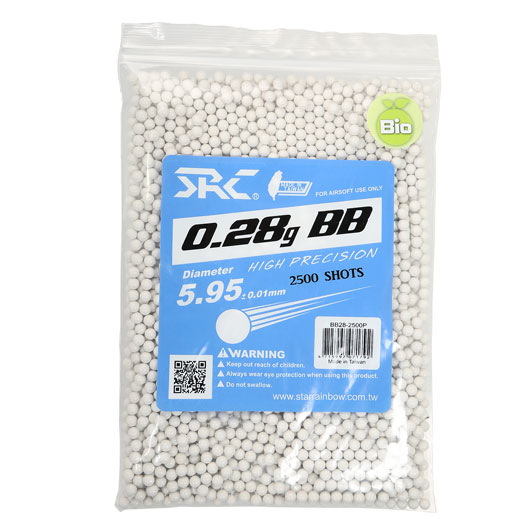 SRC High Precision Perfect Bio BBs 0,28g 2.500er Beutel weiss