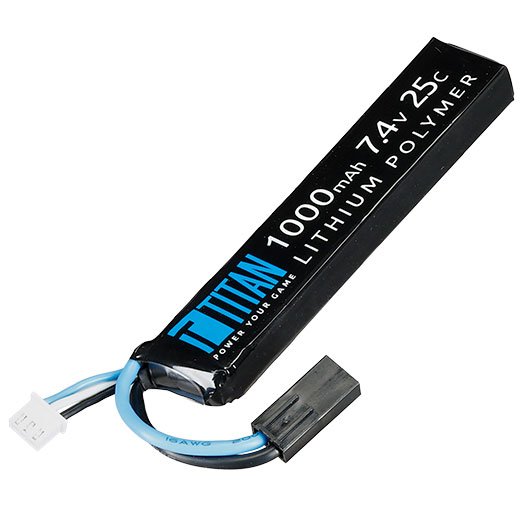 Titan LiPo Akku 7.4V 1000mAh 25C Stock-Tube Type mit Mini-Tam Anschluss