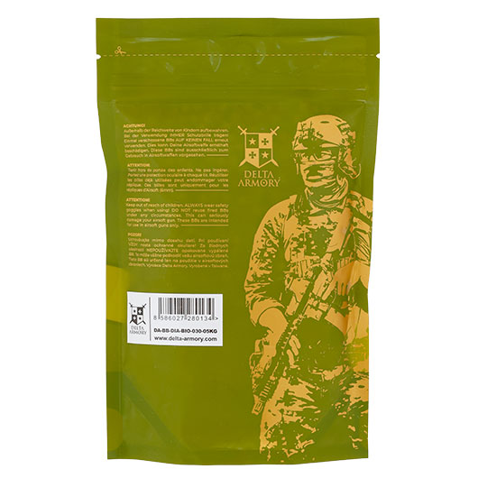 Delta Armory Diamond Grade Series Airsoft BIO BBs 0.30g 1.666er / 0,5 kg Beutel weiss Bild 1