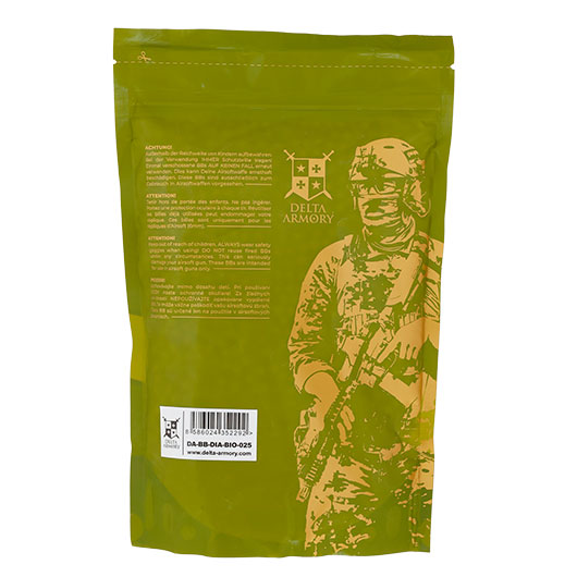 Delta Armory Diamond Grade Series Airsoft BIO BBs 0.25g 4.000er / 1 kg Beutel weiss Bild 1