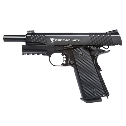 Elite Force 1911 TAC Airsoft Pistole CO2 Blowback 6mm BB Vollmetall Set inkl. 5x CO2 Kapseln 5000 BBs Laser Dot und Kugelfang Bild 2