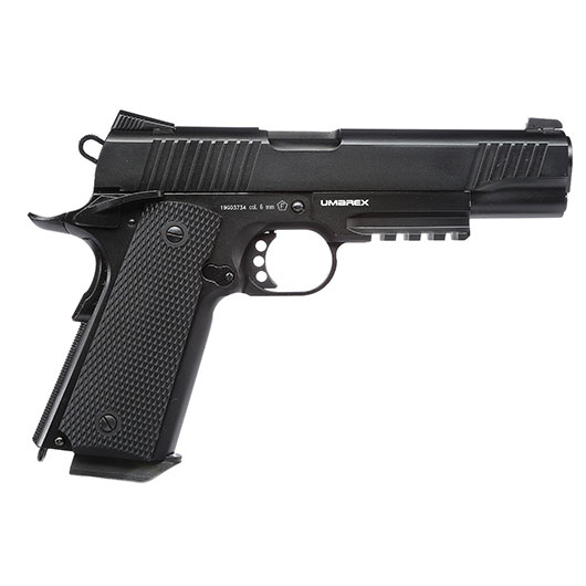 Elite Force 1911 TAC Airsoft Pistole CO2 Blowback 6mm BB Vollmetall Set inkl. 5x CO2 Kapseln 5000 BBs Laser Dot und Kugelfang Bild 3
