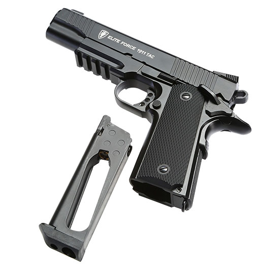 Elite Force 1911 TAC Airsoft Pistole CO2 Blowback 6mm BB Vollmetall Set inkl. 5x CO2 Kapseln 5000 BBs Laser Dot und Kugelfang Bild 6