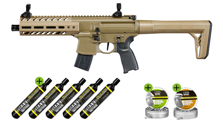 SIG Sauer MPX Gen 2 CO2 Luftgewehr 4,5 mm Diabolo Set inkl.  1000 Diabolos 4,5mm und 5x 88g CO2 Kapseln